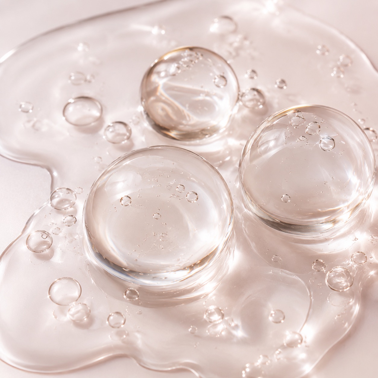 Clear glycerin droplets